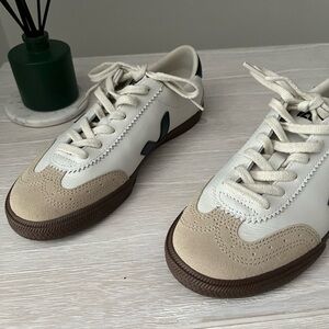 Veja White and Beige Sneakers